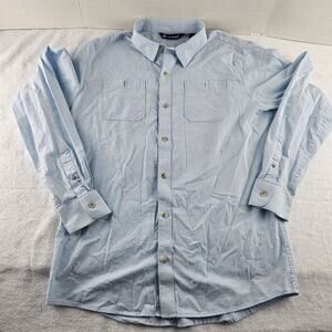 Travis Mathew Country Mile Long Sleeve Men's Shirt Blue Size Large